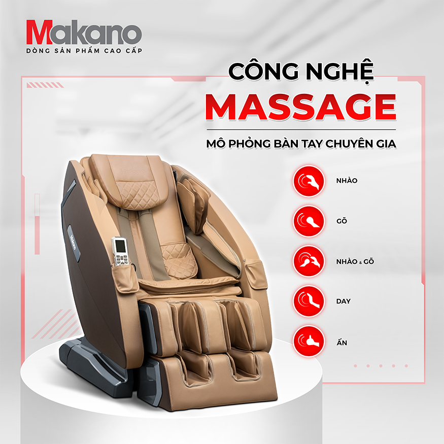 Ghế massage Makano DKGM-30002 ứng dụng công nghệ massage 4D tân tiến